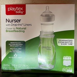 Playtex baby nurser with drop in liners baby bottles 8oz, 3 pack
